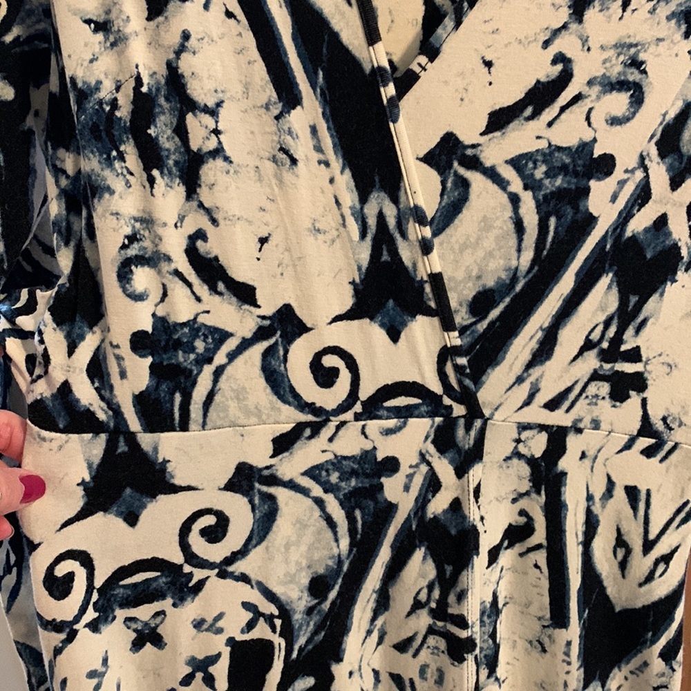 Cynthia Rowley wrap front belted print twirl Dress - Picture 4 of 14
